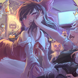 This is a pixiv picture whose title is 東方カラオケ.