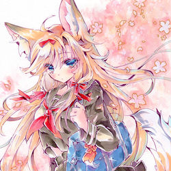 This is a pixiv picture whose title is 桜きつねさん.