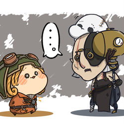 This is a pixiv picture whose title is もちり機械技師と狂眼じい.