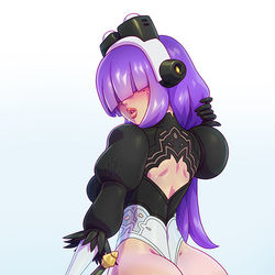 This is a pixiv picture whose title is Layer cosplaying 2B.