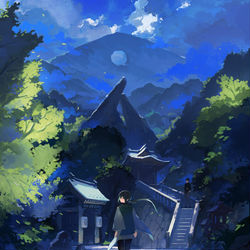 This is a pixiv picture whose title is 風.