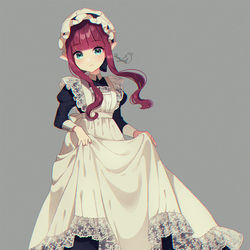 This is a pixiv picture whose title is 赤毛エルフのメイドさん.