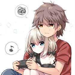 This is a pixiv picture whose title is ティアちゃんとカイくんがゲームしてるとこ.