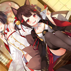 This is a pixiv picture whose title is 比叡ちゃんと赤城ちゃん！.