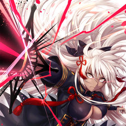 This is a pixiv picture whose title is 魔神沖田.