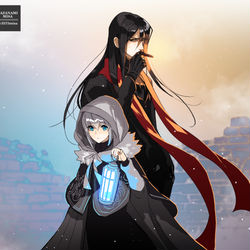 This is a pixiv picture whose title is FGO／ロード・エルメロイⅡ世＆グレイ.