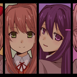 This is a pixiv picture whose title is ドキドキ文芸部.