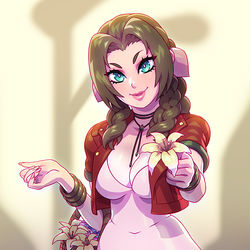 This is a pixiv picture whose title is Aerith's Flower.