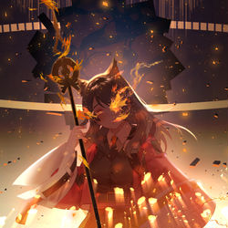 This is a pixiv picture whose title is Sky Fire.