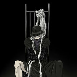 This is a pixiv picture whose title is ニキに椅子に座ってもらった.