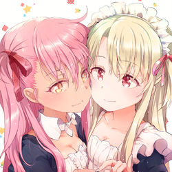 This is a pixiv picture whose title is メイドクロエちゃんとメイドイリヤちゃん.
