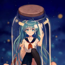 This is a pixiv picture whose title is 瓶中.