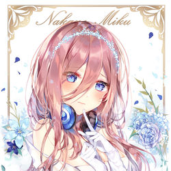This is a pixiv picture whose title is 💙中野三玖/Blue bride💙.