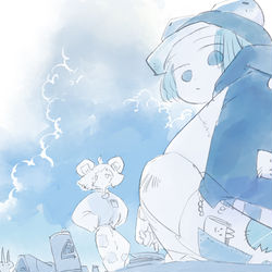 This is a pixiv picture whose title is 夏のたむろ.