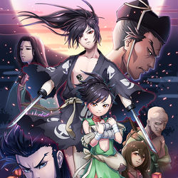This is a pixiv picture whose title is 「妖異行路」.