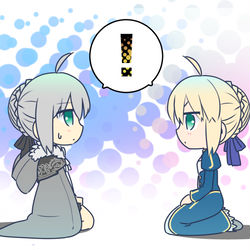 This is a pixiv picture whose title is グレイとセイバー.