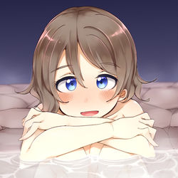 This is a pixiv picture whose title is 曜ちゃんと温泉.