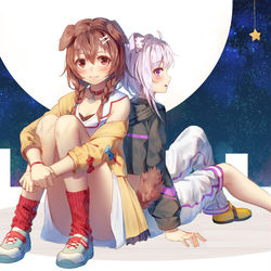 This is a pixiv picture whose title is 猫狗.