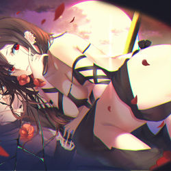 This is a pixiv picture whose title is ひなげしと鏡.