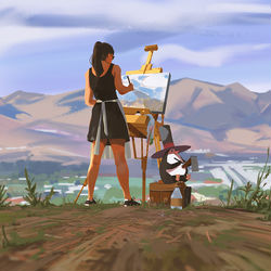 This is a pixiv picture whose title is Baldwin hills.