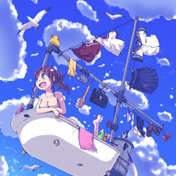 This is a pixiv picture whose title is バス通学.