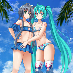 This is a pixiv picture whose title is Luo x Miku.