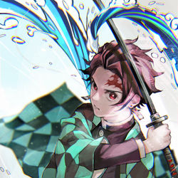 This is a pixiv picture whose title is 竈門炭治郎.
