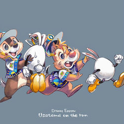 This is a pixiv picture whose title is うさたま大脱走！.