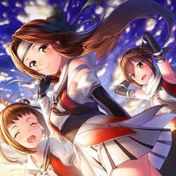 This is a pixiv picture whose title is 川内型三姉妹.
