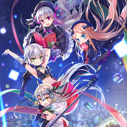 This is a pixiv picture whose title is 夜空を飛んで.