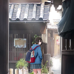 This is a pixiv picture whose title is 路地裏.