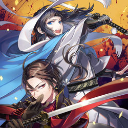 This is a pixiv picture whose title is 沖田組.