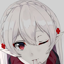 This is a pixiv picture whose title is 舔手.