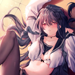This is a pixiv picture whose title is 優しくして…ね.