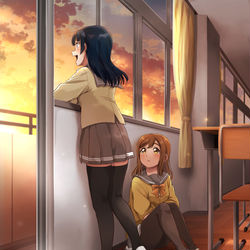 This is a pixiv picture whose title is 放課後.
