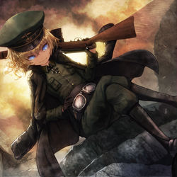 This is a pixiv picture whose title is 幼女戦記　プレイマット.