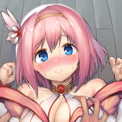 This is a pixiv picture whose title is ユイちゃんに事故でパイタッチ.