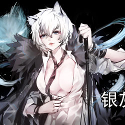 This is a pixiv picture whose title is 娘化银灰.