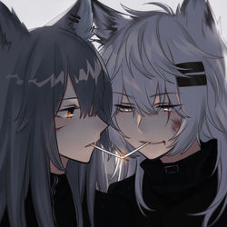 This is a pixiv picture whose title is 🚢🐺🐺.