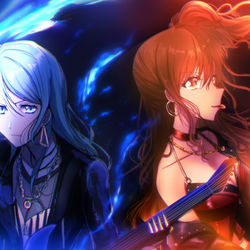 This is a pixiv picture whose title is 青と赤.