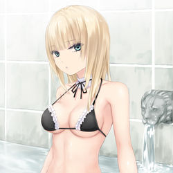 This is a pixiv picture whose title is メレさんメイド風水着で入浴？.