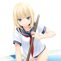 This is a pixiv picture whose title is プール掃除はじめました.