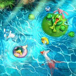 This is a pixiv picture whose title is 水遊び.