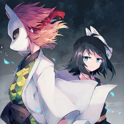 This is a pixiv picture whose title is 錆兎と真菰.