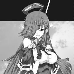 This is a pixiv picture whose title is 龍田さんの服を着せてもらった早霜ちゃん。.