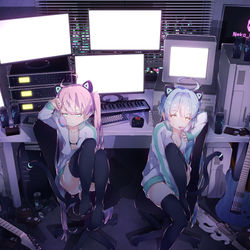 This is a pixiv picture whose title is Neko Hacker.