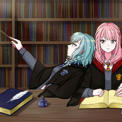 This is a pixiv picture whose title is Bandori + HP.