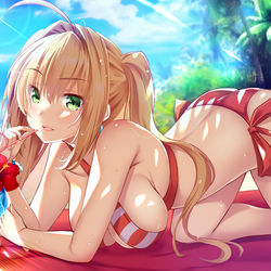 This is a pixiv picture whose title is 水着ネロちゃま.