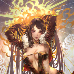 This is a pixiv picture whose title is 虞美人.