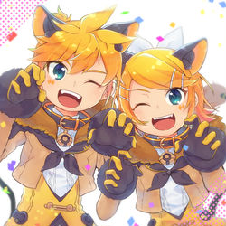 This is a pixiv picture whose title is がおみねちゃん＋鏡音中心ツイッターらくがき.